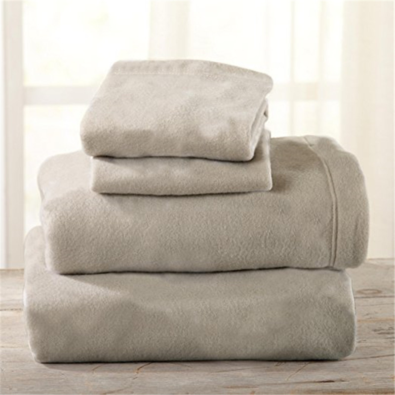 Wrinkle Fade Stain Resistant Polar Fleece Bed Sheet