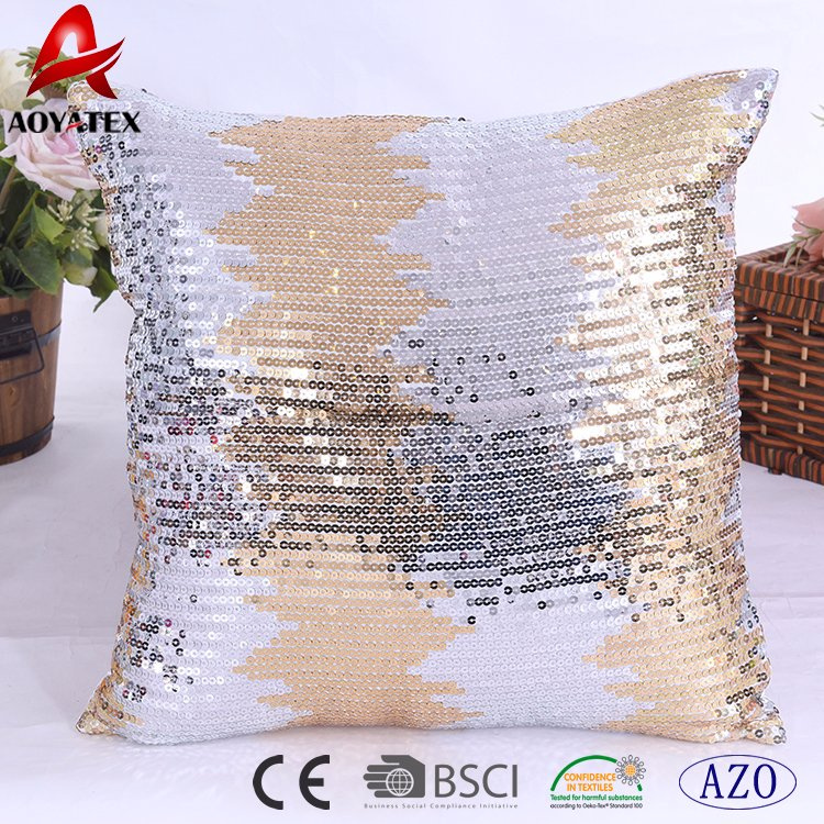 New Design Polyester Satin Fashion Sequin Mermaid Pillow