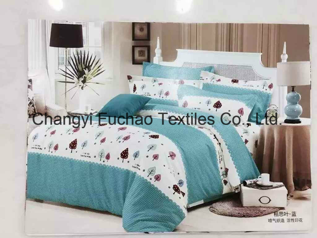 Poly/Cotton Material Quilting Fabric Modern Pillow Case Bedding Set