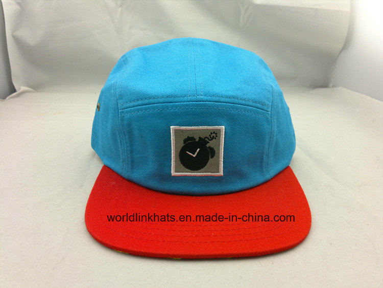 Custom Embroidery 5 Panel Snapback Hat with Screen Printed Logo