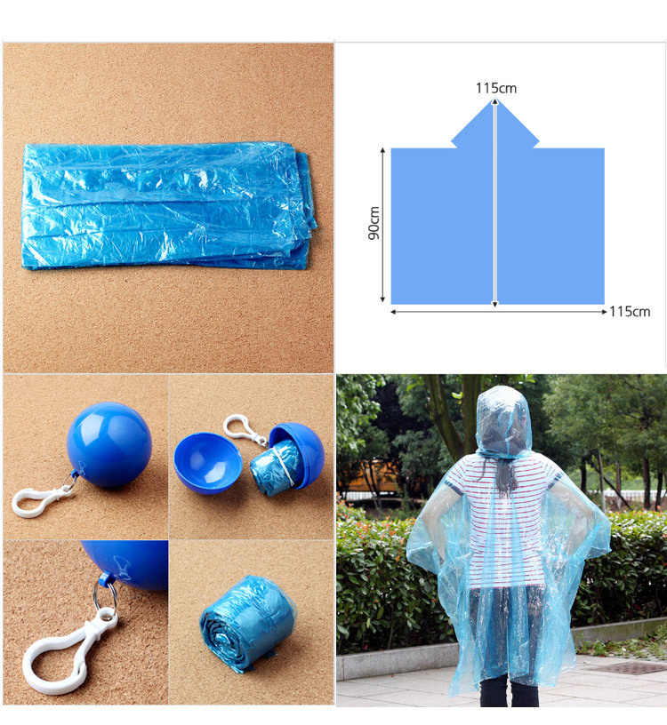 Ball Rain Poncho Key Chain 2018