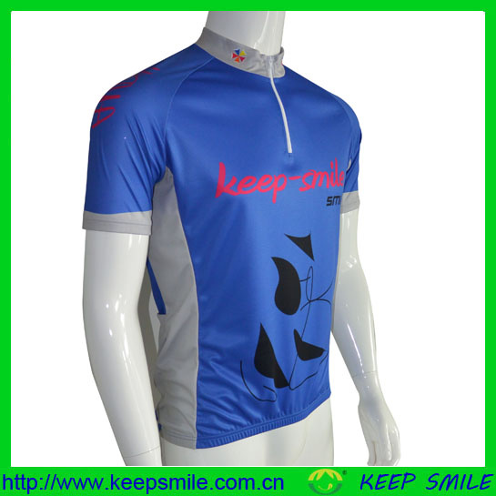 Customized Sublimation Printing Bicycle Jersey with 1/4 Zipper