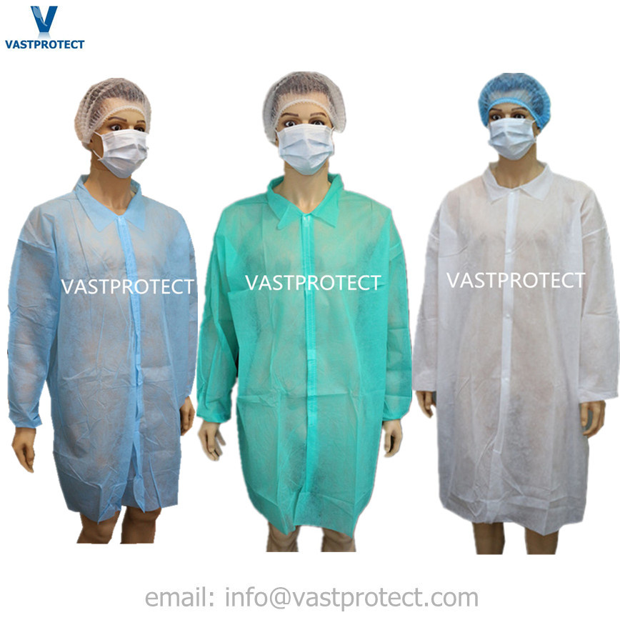 Disposable Polypropylene Non-Woven PP Lab Coat