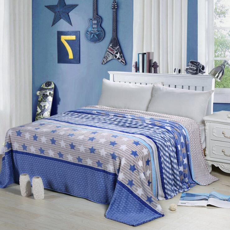 Star Pattern Flannel Fleece Blanket/ Flannel Fleece Bedding