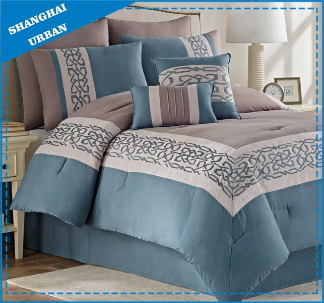 Turquoise and Brown Vintage Design 7PCS Microfiber Comforter Set