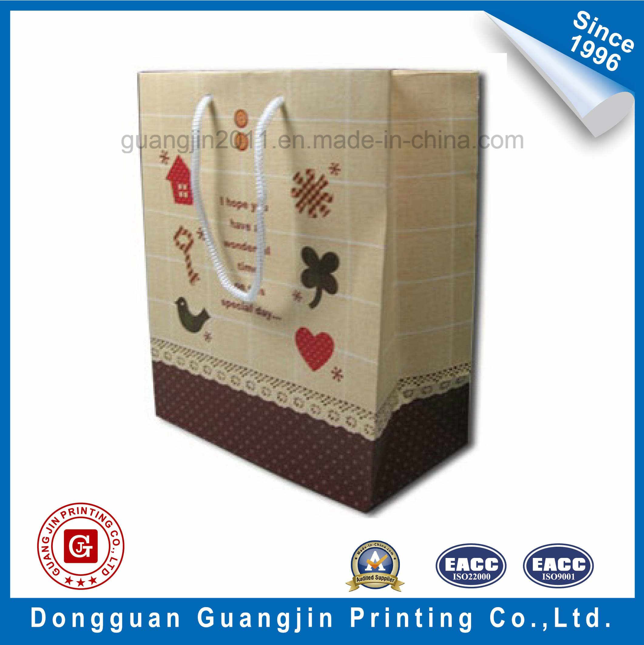 Colorful Design Kraft Paper Shopping Bag for Garment Packing