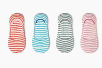 Strip Cotton Invisible Women Sock in Various Colors and Designs