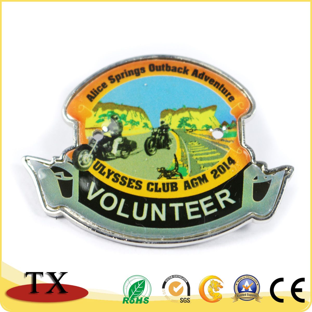 Customized Lapel Pin and Metal Police Badge with Butterfly Cap