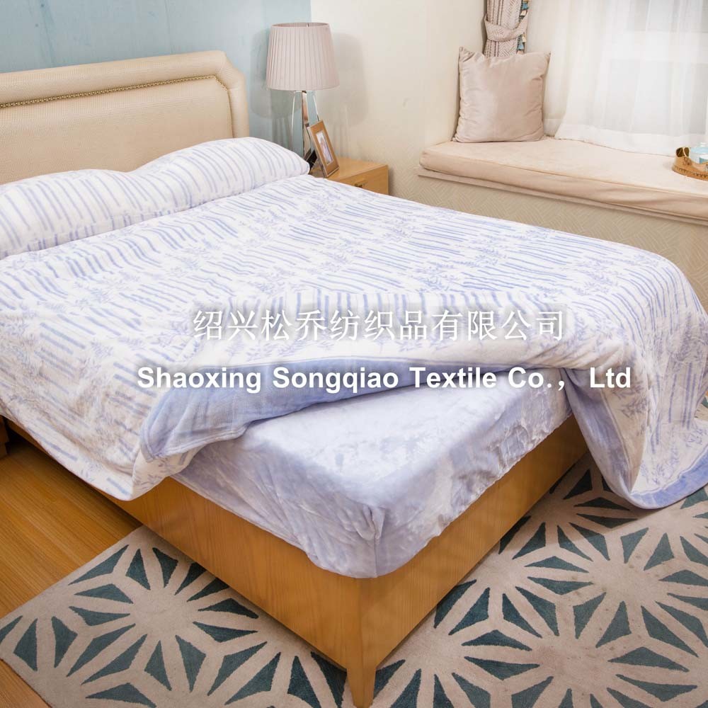 100% Polyester Coral Fleece Blanket /Bed Cover