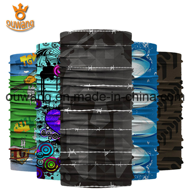 Sublimation Printed Custom Multifunctional Headwear with Different Designs