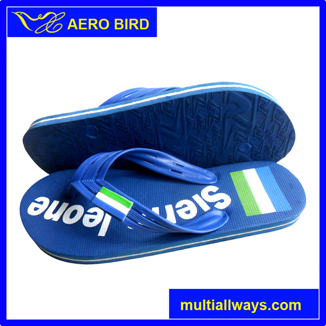 Outdoor PE Slipper with Color Line for Man (T1505-Blue)