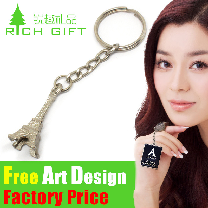 Custom High Quality Metal/Zinc Alloy Eiffel Tower Keyring