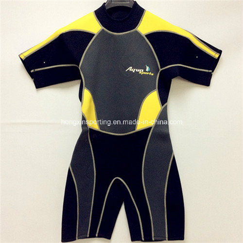 Short Neoprene Surfing Wetsuit with Nylon Fabric (HX15S14)