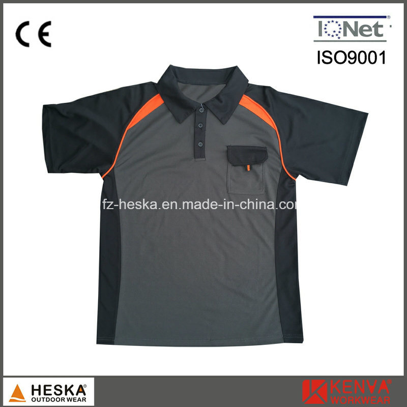 Mens Polyester Elastane Orange Work Polo Shirt