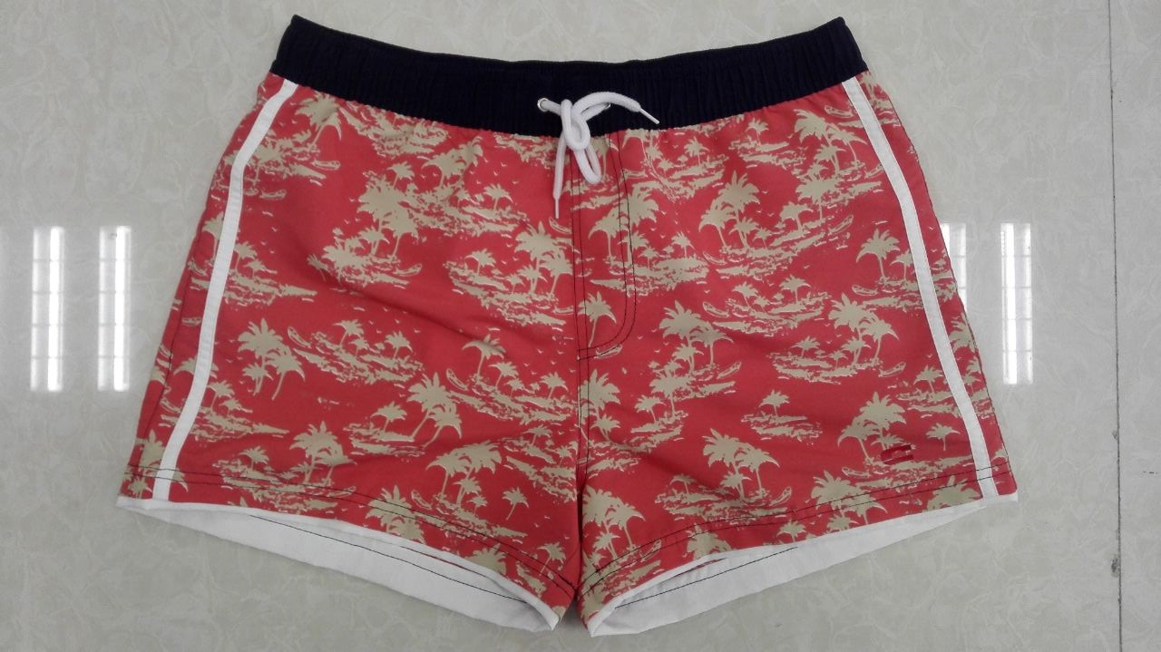 Oeko-Tex Flat Waist Polyester Patterned Lady Board Short Swimwear