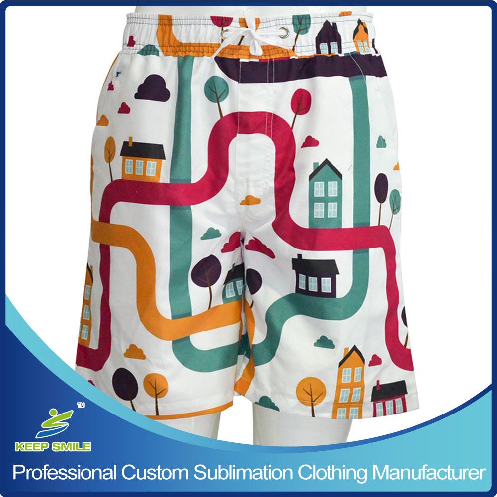 Custom Sublimation Printing Youth Microfiber Sports Board Beach Shorts