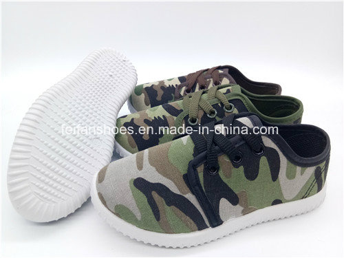 Army Colors Children Canvas Injection Shoes Casual Flat Shoes (FZL1012-1)