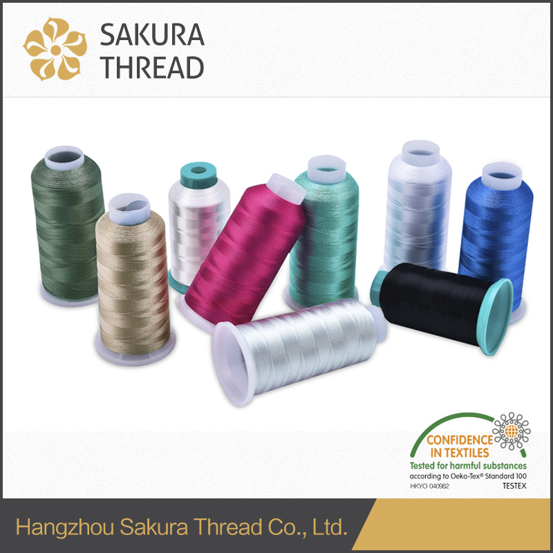 Oeko-Tex High Tenacity 100% Trilobal Filament Polyester Embroidery Thread
