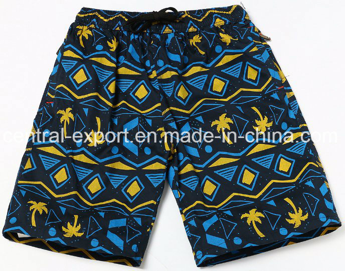 Oeko-Tex Full Waist Polyester Patterned Men Board Short Swimwear
