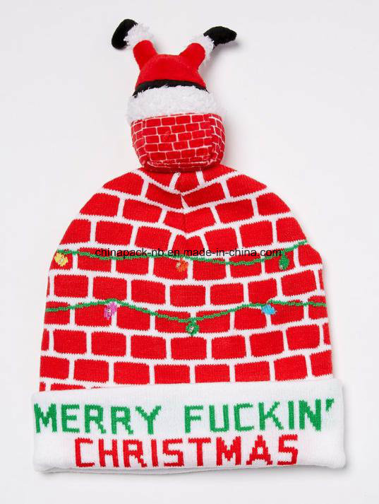 Light up Merry Fuckin' Christmas Beanie Hat (CPHC7069X)