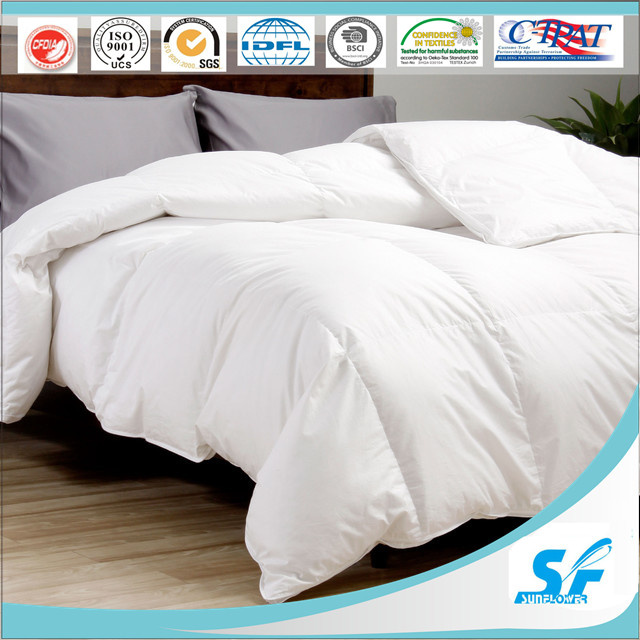 Factory Wholesale Goose Down and Feather Comforter/Quilt for Home and Hotel