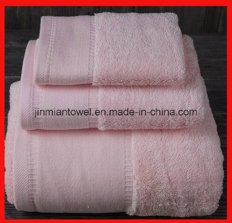 Whoselase 100% Cotton Customized Cheap White Dobby Hotel Bath Towel Set