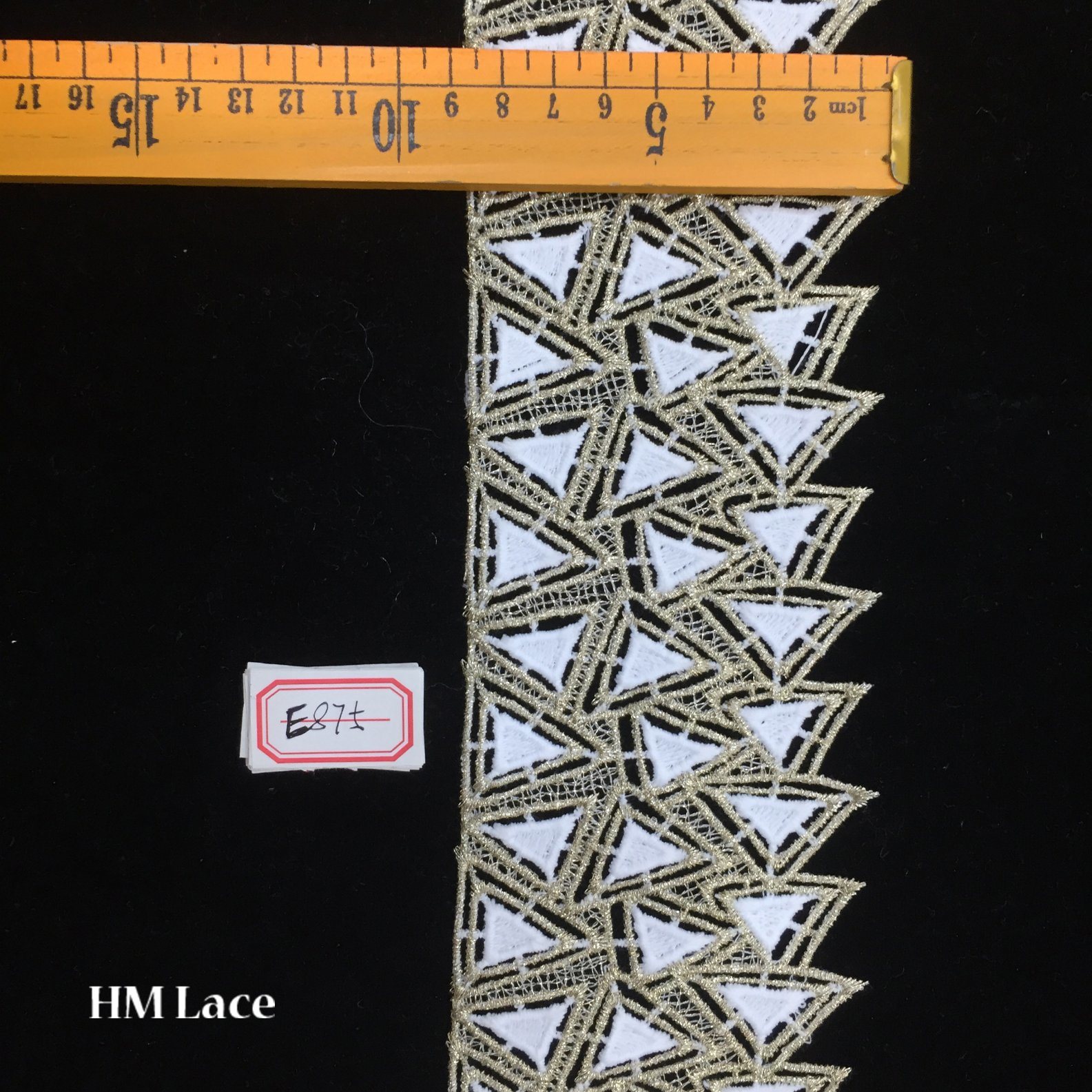 8.5cm Triangle Diamond Hand Made Crochet Lace Fabric for Garment Accessories Hme875