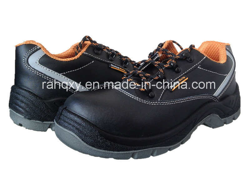 Smooth Leather Upper and Reflect Part Safety Shoes (HQ05020-1)