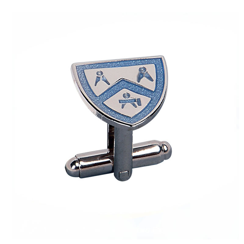 Epoxy Coating Sliver Cufflink for Souvenir