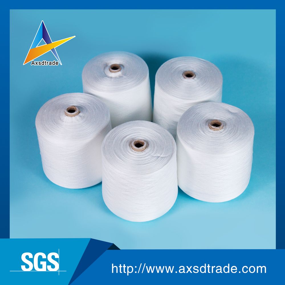100% Spun Polyester Sewing Thread 40/2 Raw White