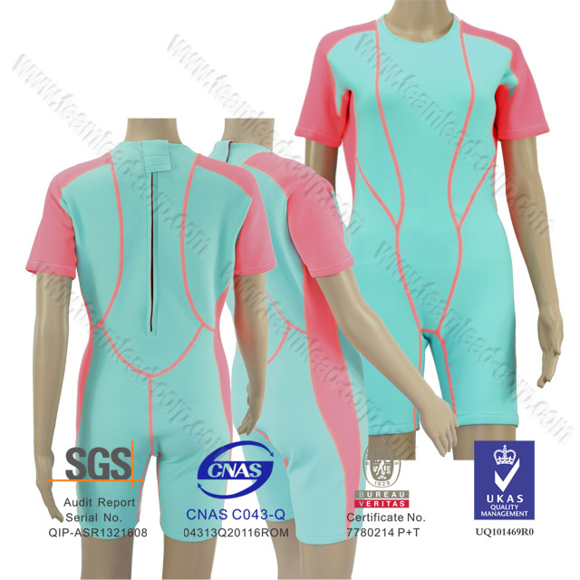 Neoprene Fashion High Cut One Piece Swimsuit Wetsuit for Women Custom Back Zipper