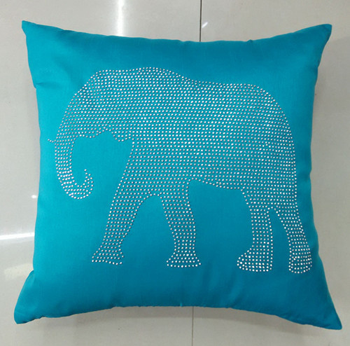 Hand-Made Decorative Pillow Diamond Ironing Decorative Cushion Elephant Cushion (XPL-54)