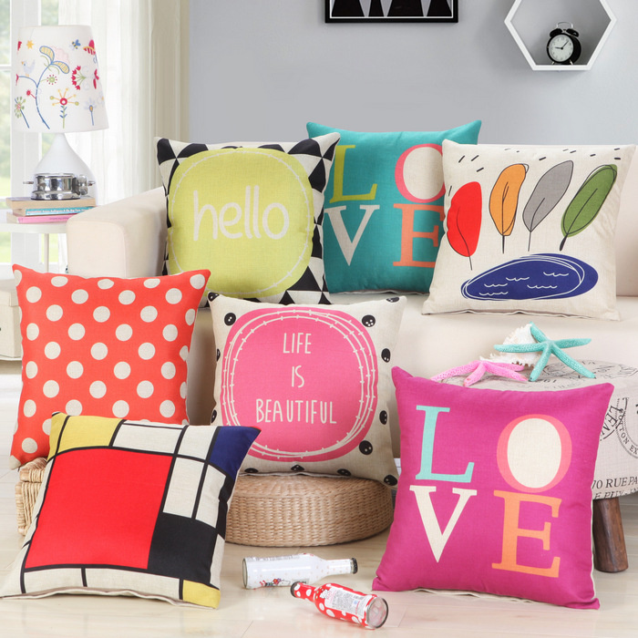 Square Home Sofa Throw Decorative Pillow Case Cushion Cover Digital Printed