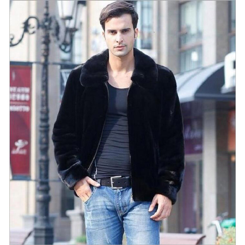 Short Lapel Fur Jacket for Man's Clothes