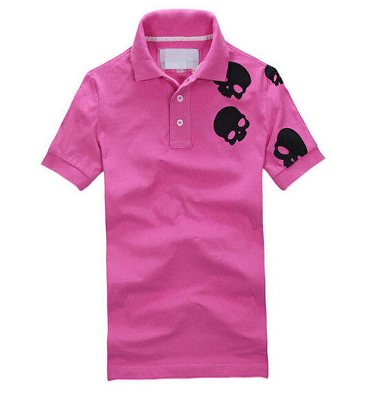 20015 Men's Design Summer Skull Printed Polo T Shirt