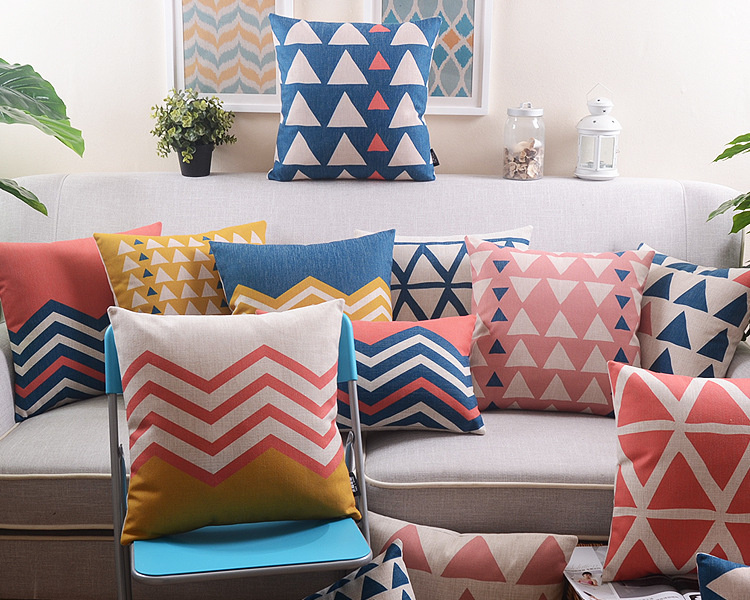 Geometry Transfer Printed Cushion Fashion Decorative Cushion (SPL-459)