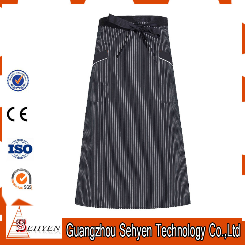 Twill Fabric Chef Apron with Contrast Colour Piping