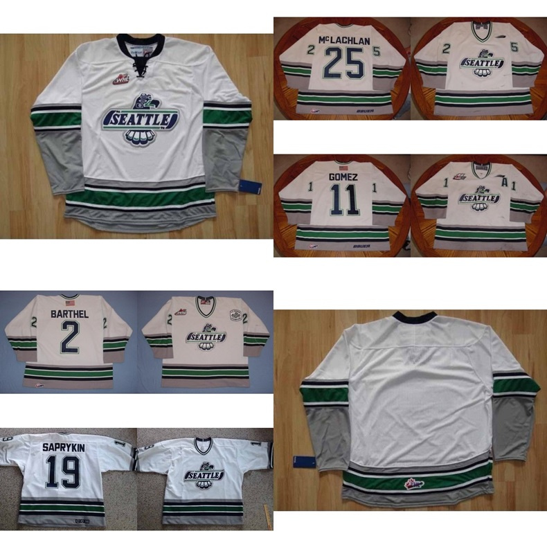 Customize Whl Seattle Thunderbirds Oleg Saprykin Robin Gomez Hockey Jerseys