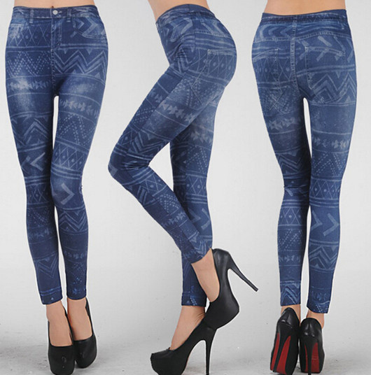 Fashion New Style Printed Geometry Seamless Jeggings (15121)