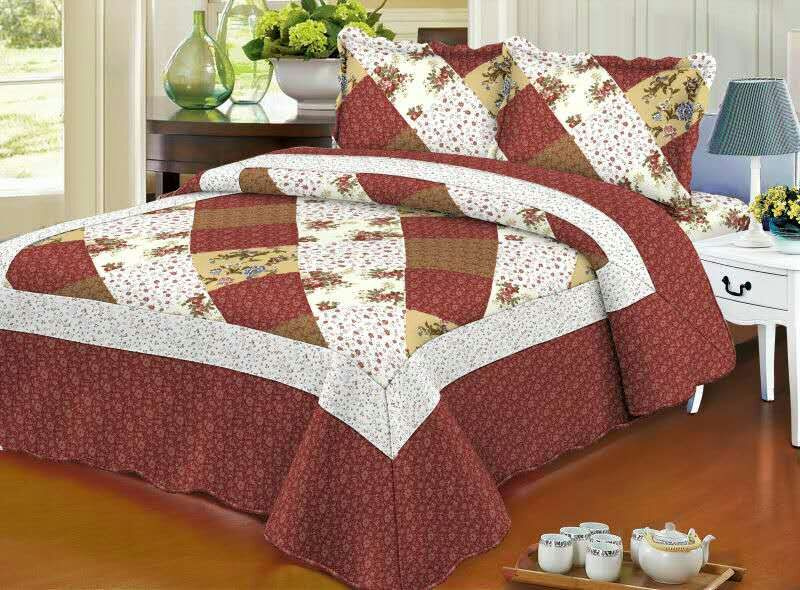 Printed 100% Microfiber Fabric Quilt/Bedding Set