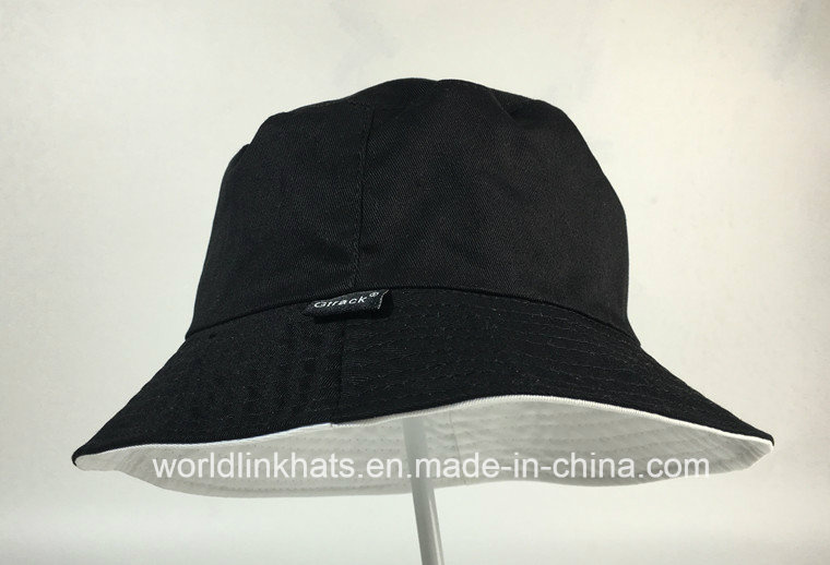Reversible Cotton Plain Bucket Cap with Printed Logo design