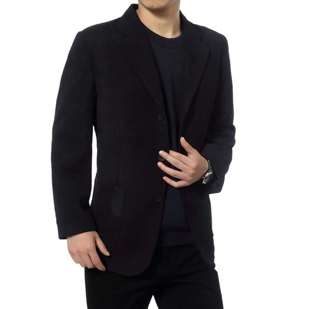 Xiaolv88 Men's Blazer Jacket Corduroy Casual Business Sport Coat Smart Formal Dinner Cotton Jacket Slim Fit Notch Lapel Outwear