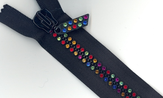 Fashion Diamond Zipper Open or Closed End, Custom Color (#8)