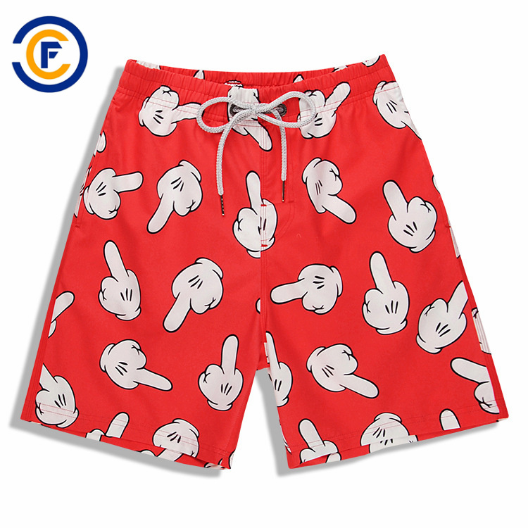Oeko-Tex Full Waist Polyester Patterned Men Board Short Swimwear
