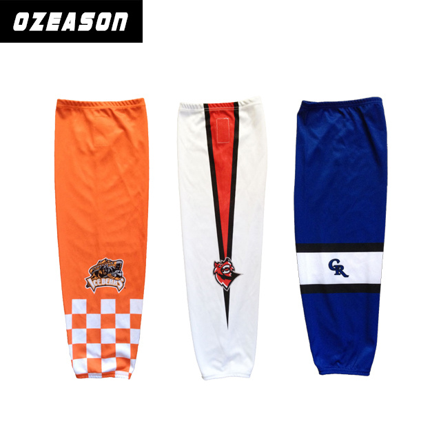 Wholesale Custom Sublimation Breathable Mesh Reversible Ice Hockey Socks (H019)