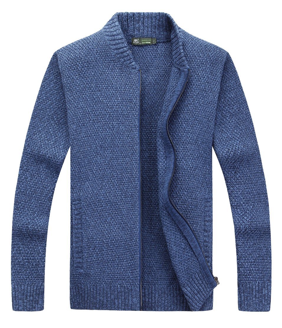 Men's acrylic Polyester Cardigan Sweater with 2 Side Pocket