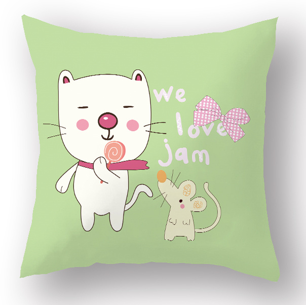 Newest Sofa Couch 18 Inch Square Pillow Cases Covers with Cartoon Cushion