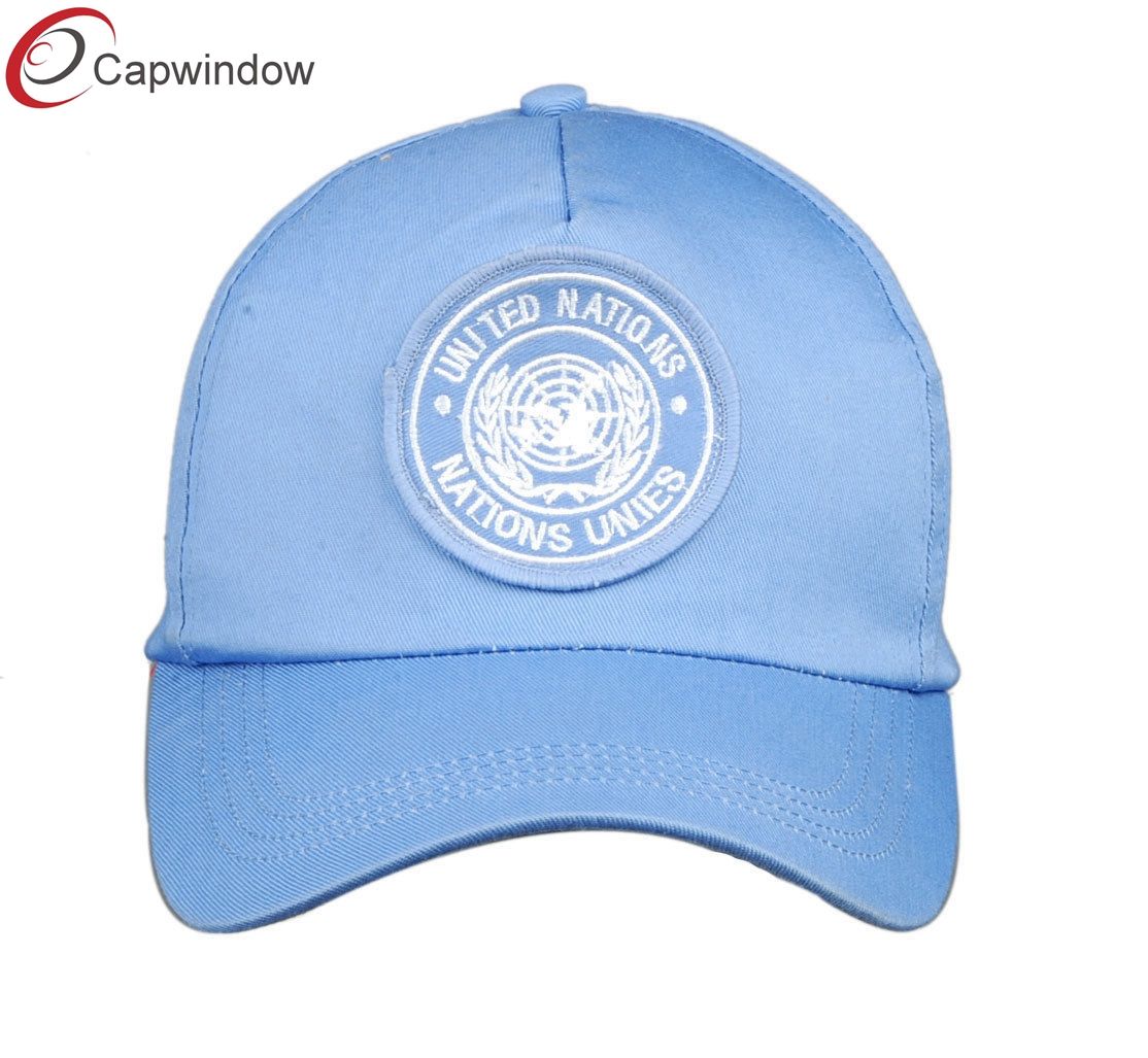 100% Soft Cotton 5 Panel Baseball Cap with Custom Woven Patch