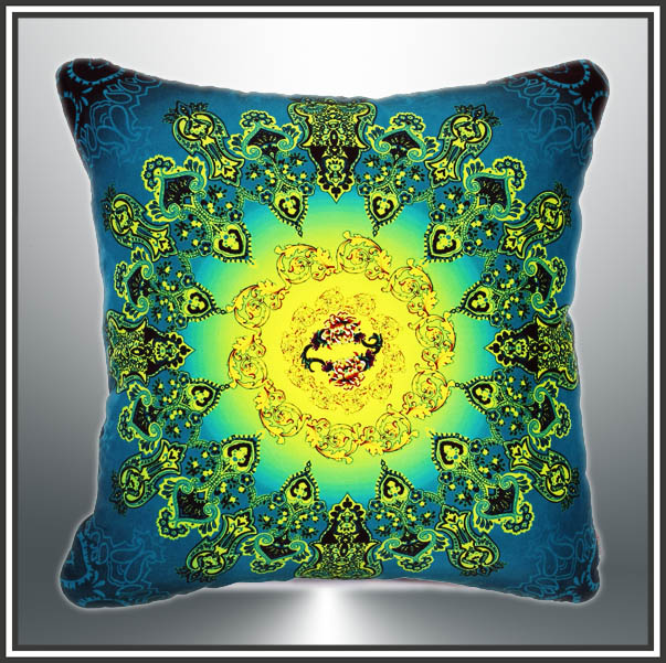 Black Backgroud Pink Cat Design Digital Oxford Printed Cushion