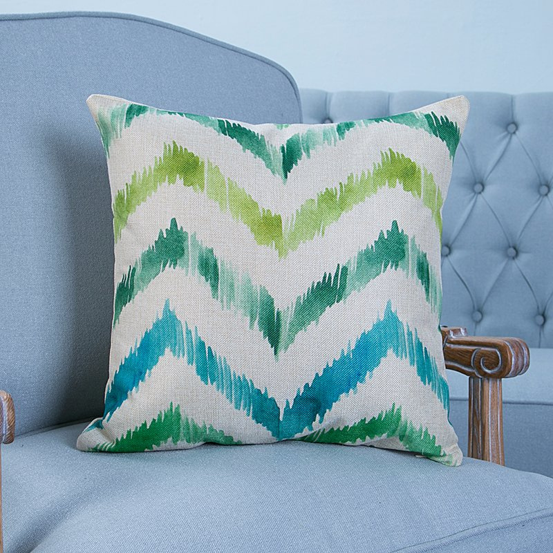 Digital Print Decorative Cushion/Pillow with Ikat Geometric Pattern (MX-25E)